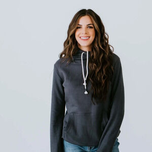 Crossover Hoodie by Lilly & Lottie, Gray, Extra Small with Thumbholes - Like New